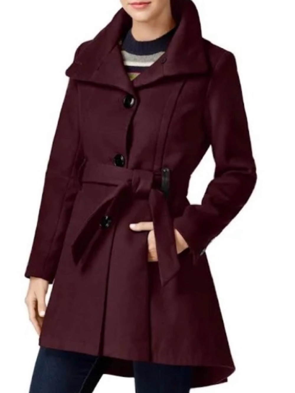 Gallery New York Burgundy Coat Size Medium NWOT